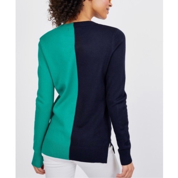 AVA Black Green Crewneck Heart Sweater Women’s Medium - Picture 3 of 11